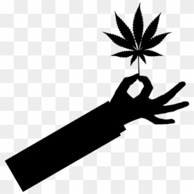 Cannabis, Leaf, Silhouette, Cbd, Cultivation, Dope - Weed Leaf Clip Art, HD Png Download - marijuana leaf vector png