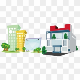 Building Company Cartoon Office Architecture Free Png - Office Building Cartoon Png, Transparent Png - office plant png