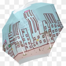 Cartoon City Foldable Umbrella - Umbrella, HD Png Download - cartoon city png