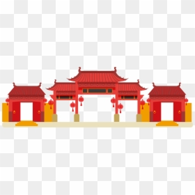 Transparent Rooftop Clipart - Chinese Building Png, Png Download - cartoon city png