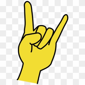Rock On Hand Clip Art Transparent , Transparent Cartoons - Hand Rock Sign Clipart, HD Png Download - rock hand png