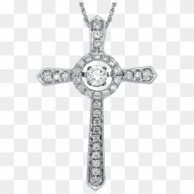 Cross Pendant With Center Diamond, HD Png Download - diamond background png