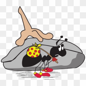 Ant Under Rock Clipart, HD Png Download - rock hand png