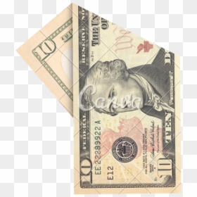 Vector Free Stock Ten Dollar Bill Clipart - Folded Ten Dollar Bill, HD Png Download - 10 dollar bill png