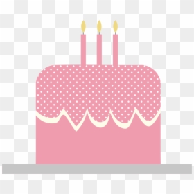 Pink,polka Dot,birthday Cake, HD Png Download - cake vector png