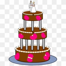 Wedding Cake, Tiered, Layers, Topper, Columns, Frosting - Wedding Cake Clipart Png, Transparent Png - cake vector png