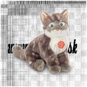 Teddy Hermann Soft Toy Grey Tabby Cat, 24cm - Teddy-hermann, HD Png Download - tabby cat png