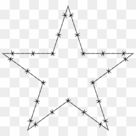 Barbed Wire Star - Barbed Wire Star Clip Art, HD Png Download - barbed wire vector png