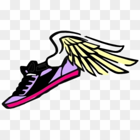 Track Shoe With Wings Clip Art Shoes Logo In Transparent - Track And Field Png, Png Download - wings clipart png