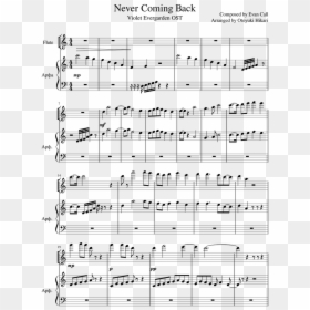 Never Coming Back Violet Evergarden Sheet Music, HD Png Download - frank sinatra png