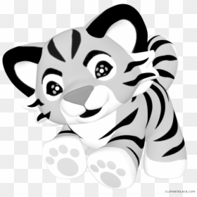 Head Clipart White Tiger - Baby Tiger Clipart Png, Transparent Png - baby tiger png