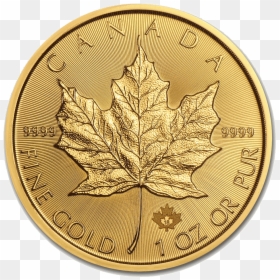 2018 Canadian Maple Leaf Gold Coin 1oz Front - 1 Oz Gold Maple Leaf 2018, HD Png Download - 2018 gold png