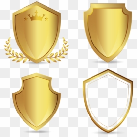 Transparent Shield Clipart Vector Free - Golden Shield Png, Png Download - shield shape png