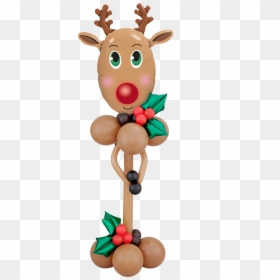 Red Nosed Reindeer Pedestal - Balloon, HD Png Download - reindeer clipart png