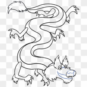 How To Draw Chinese Dragon - Cartoon Chinese Dragon Drawing, HD Png Download - asian dragon png