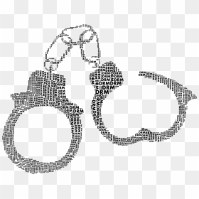 Transparent Jail Clipart Black And White - Handcuffs Png, Png Download - open handcuffs png
