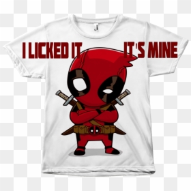 Custom 3d Deadpool Chibi Sublimation Unisex T-shirt - Deadpool Funny Cartoon, HD Png Download - cartoon shirt png