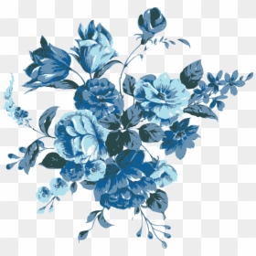 Blue Flowers Vector Hand-painted Free Photo Png Clipart - Blue Flowers Transparent Background, Png Download - blue vector png