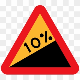 10% Upward Gradient Roadsign Clip Arts - Slope Clipart, HD Png Download - red gradient png
