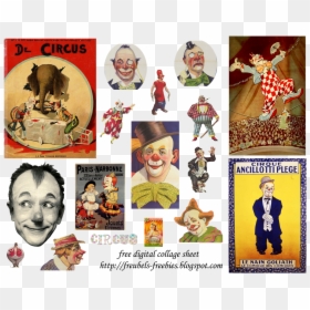 Vintage Clowns Printable Vintage Clown, Vintage Paper, - Collage, HD Png Download - vintage paper png
