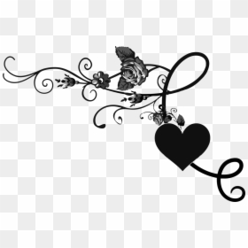Heart,bicycle,monochrome Photography - Love Border Design Png, Transparent Png - valentines border png
