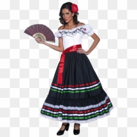 Beautiful Mexican Woman - Traditional Mexican Woman Dress, HD Png Download - beautiful woman png