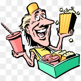 Cartoon Food Vendor Royalty Free Vector Clip Art Illustration - Vendedor Clipart, HD Png Download - popcorn vector png