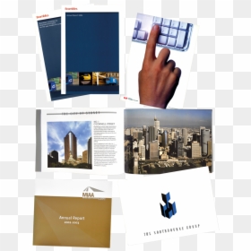 Tony Gordon Printcounsel Brochures Annual Reports Inter - Skyscraper, HD Png Download - brochures png