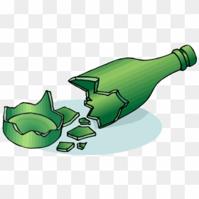 Break - Broken - Broken - Broken Bottle Cartoon Clipart - Broken Glass Bottle Clipart, HD Png Download - broken bottle png