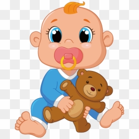Infant Cartoon Pacifier Illustration Transprent Png - Baby With Pacifier Clipart Png, Transparent Png - baby pacifier png