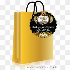 Vintage Gold And Black 50th Birthday Favor Tags - Shopping Bag, HD Png Download - 50th png