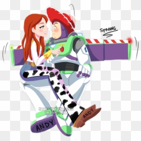 Toy Story Jessie X Buzz, HD Png Download - buzz lightyear flying png