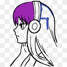 Anime Girl Head Base With Hair , Png Download - Anime Girl Not Colored, Transparent Png - gamer girl png