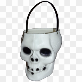 Empire Blow Mold Skeleton Skull Halloween Candy Pail - Skull, HD Png Download - halloween skull png