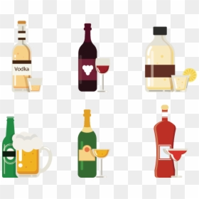 Wine Beer Vodka Alcoholic Beverage - Transparent Background Png Alcohol, Png Download - alcohol drink png