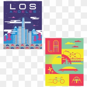 Los Angeles Retro Future Art Print - Graphic Design, HD Png Download - future city png