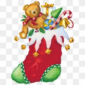 Christmas Stocking With Toys, HD Png Download - toys clipart png