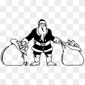 Santa With Toys Clip Arts - Christmas Clipart Black And White Clips Christmas, HD Png Download - toys clipart png