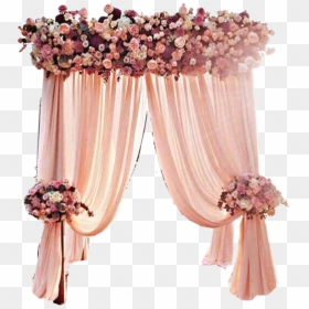 Curtain Drapes Cloth Flowers Wedding Arch Beautiful - Rose Gold Dusty Pink Wedding, HD Png Download - wedding arch png