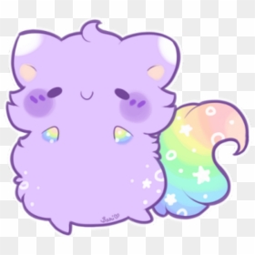 Purple Rainbow Blush Cat Kitty Kawaii Cute Kawaiicute - Cute Chibi Animals, HD Png Download - cute kitty png