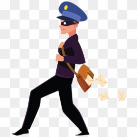 Thief Clipart Police Catch - Cartoon, HD Png Download - burglar png