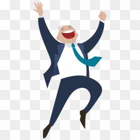 Transparent Excited People Clipart - Vector Happy Man Png, Png Download - man jumping png