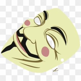 Download Mask By Lauramss - V For Vendetta Mask Drawings, HD Png Download - guy fawkes png