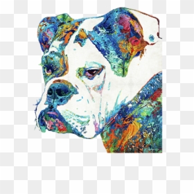 Colorful English Bulldog Art By Sharon Cummings, HD Png Download - english bulldog png
