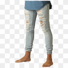 Emente Blue Wash Shredded Jeans"  Class= - Pocket, HD Png Download - ripped jeans png