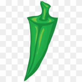 Green Pepper Vector Clip Art - Illustration, HD Png Download - okra png