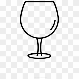 Stemware Coloring Page - Wine Glass Drawing Png, Transparent Png - white wine glass png