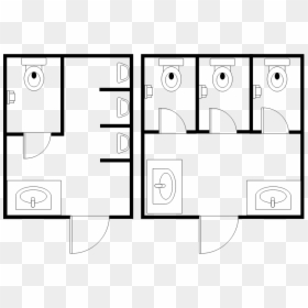 Public Restroom With Single Restroom - Drawing, HD Png Download - restroom png