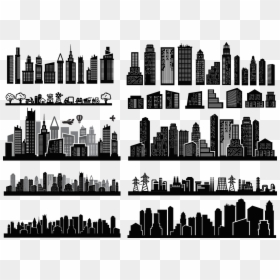 Skyscrapers Silhouette, HD Png Download - skyscraper silhouette png