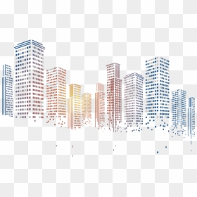 Transparent Futuristic City Clipart - Transparent Background Building Png, Png Download - skyscraper silhouette png